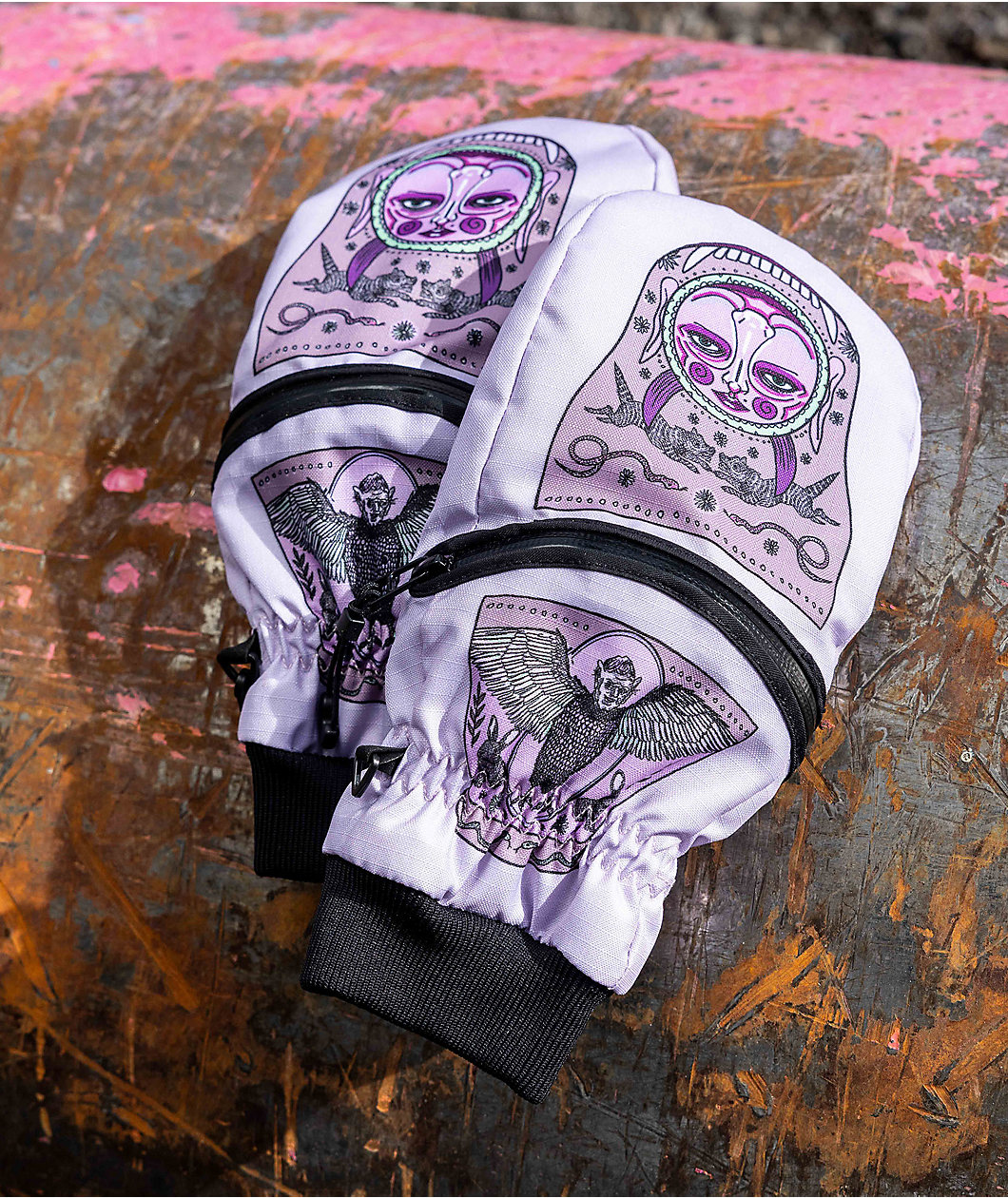 Deathgrip x Melodie Perrault Ghoul Purple Snowboard Mittens