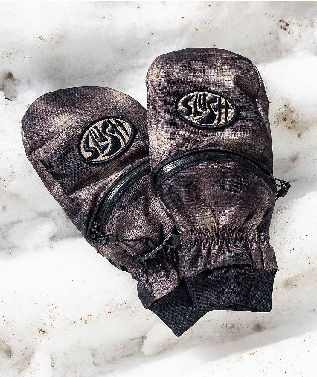 Deathgrip x SLUSH Ghoul Plaid Snowboard Mittens