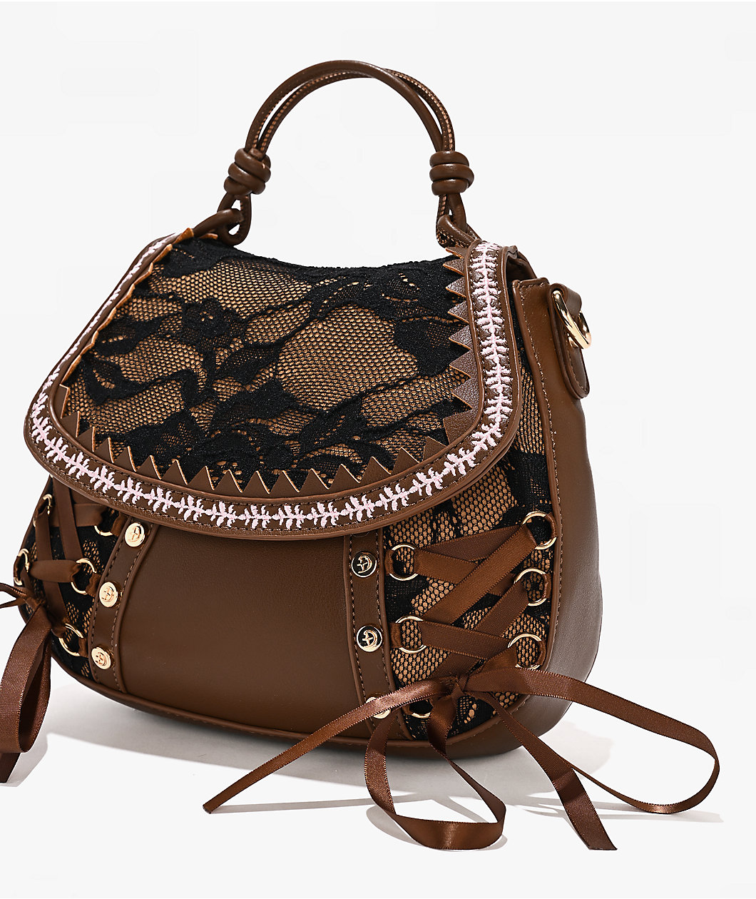DiFerdinando Lacebound Brown Handbag