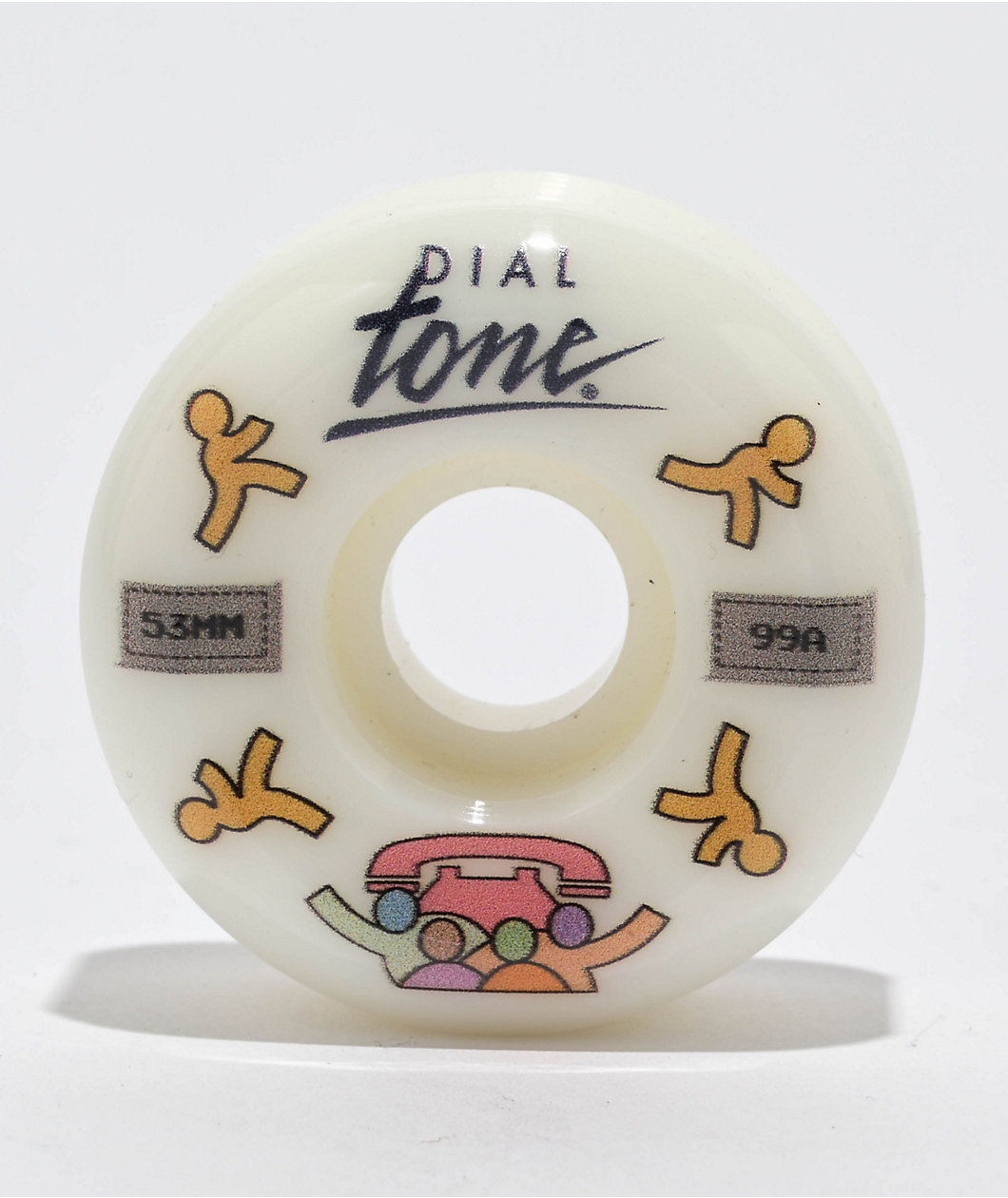 Dial Tone AOL 53mm 99a White Skateboard Wheels