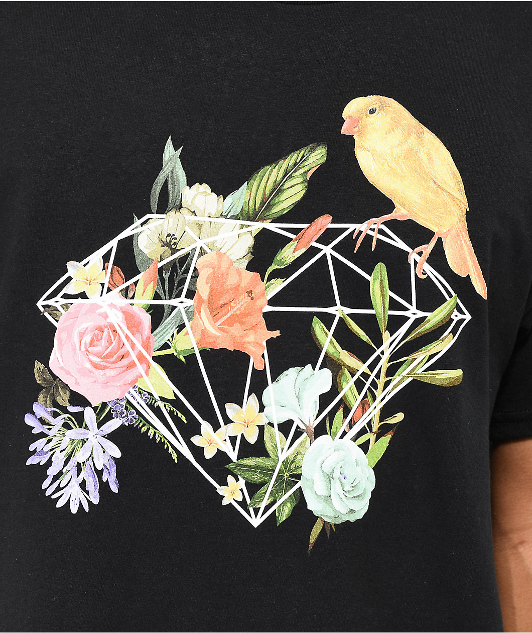 Diamond Supply Co. Canary Flowers Black T-Shirt
