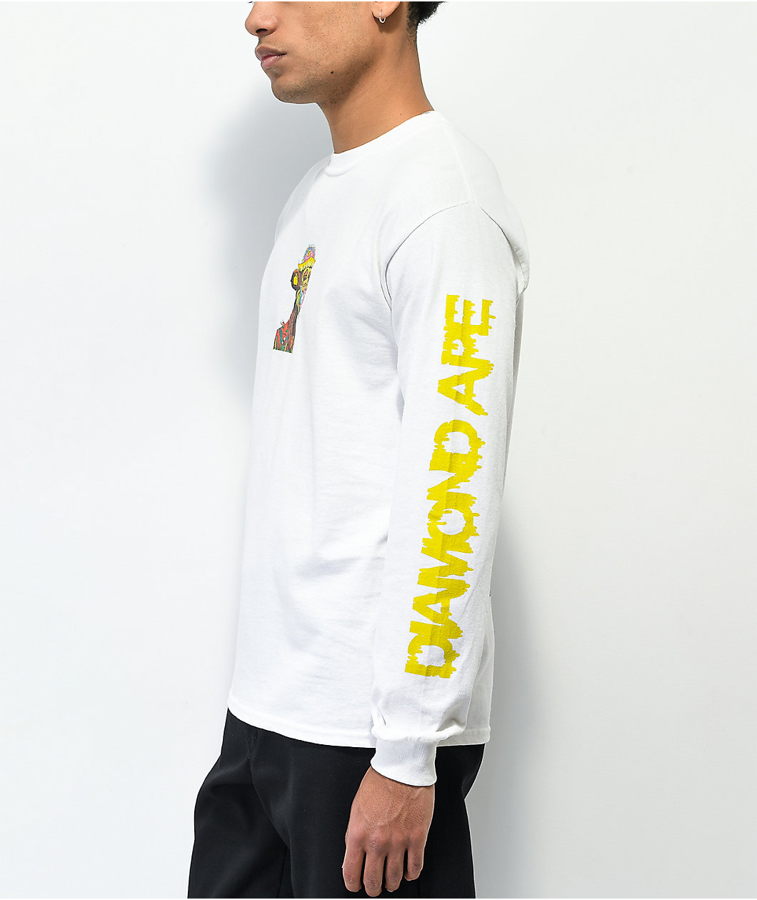 Diamond Supply Co. x Ape Mutant Diamond Ape White Long Sleeve T-Shirt