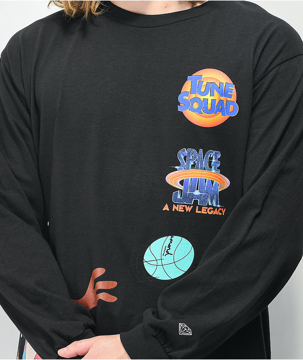 Diamond Supply Co. x Space Jam Hook Shot Black Long Sleeve T-Shirt