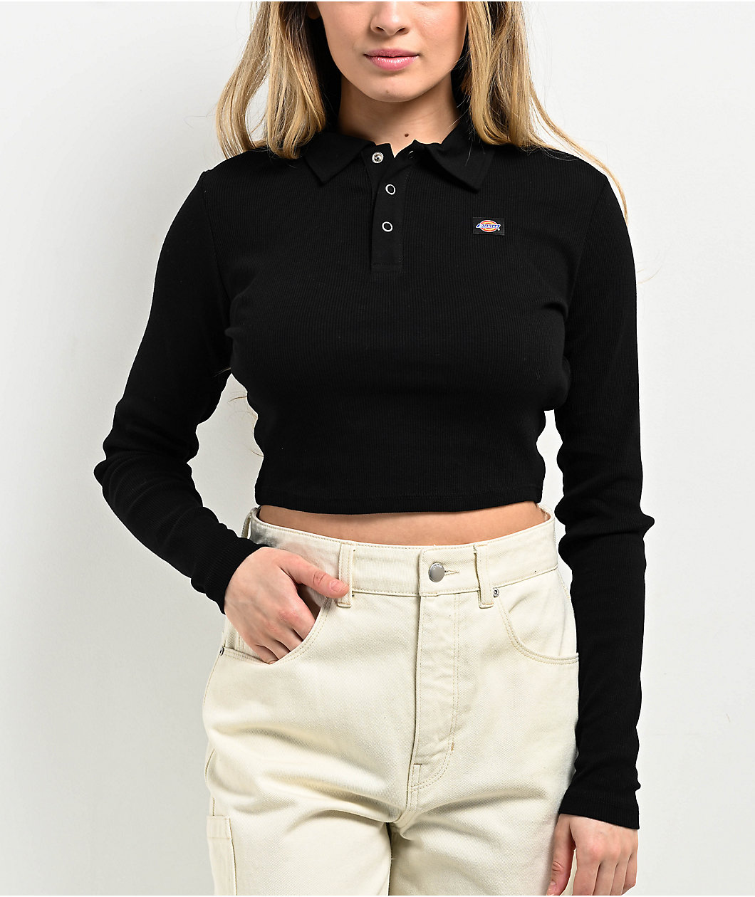 Dickies Black Long Sleeve Polo Top Foxvalley Mall