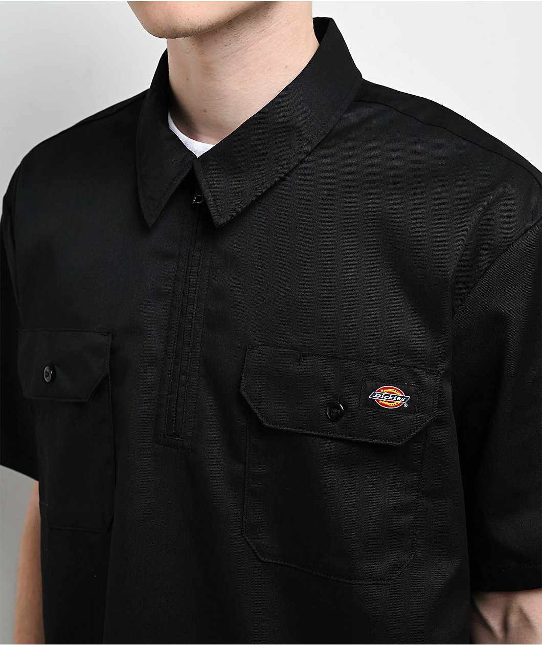Dickies Black Quarter Zip Work Shirt
