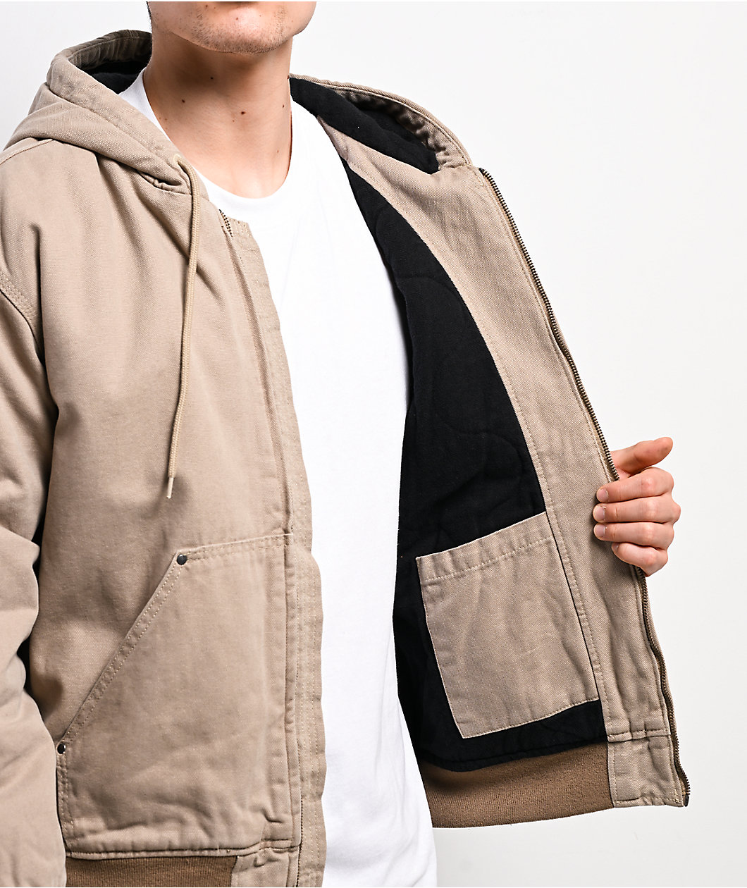 Dickies Hilham Beige Hooded Canvas Jacket