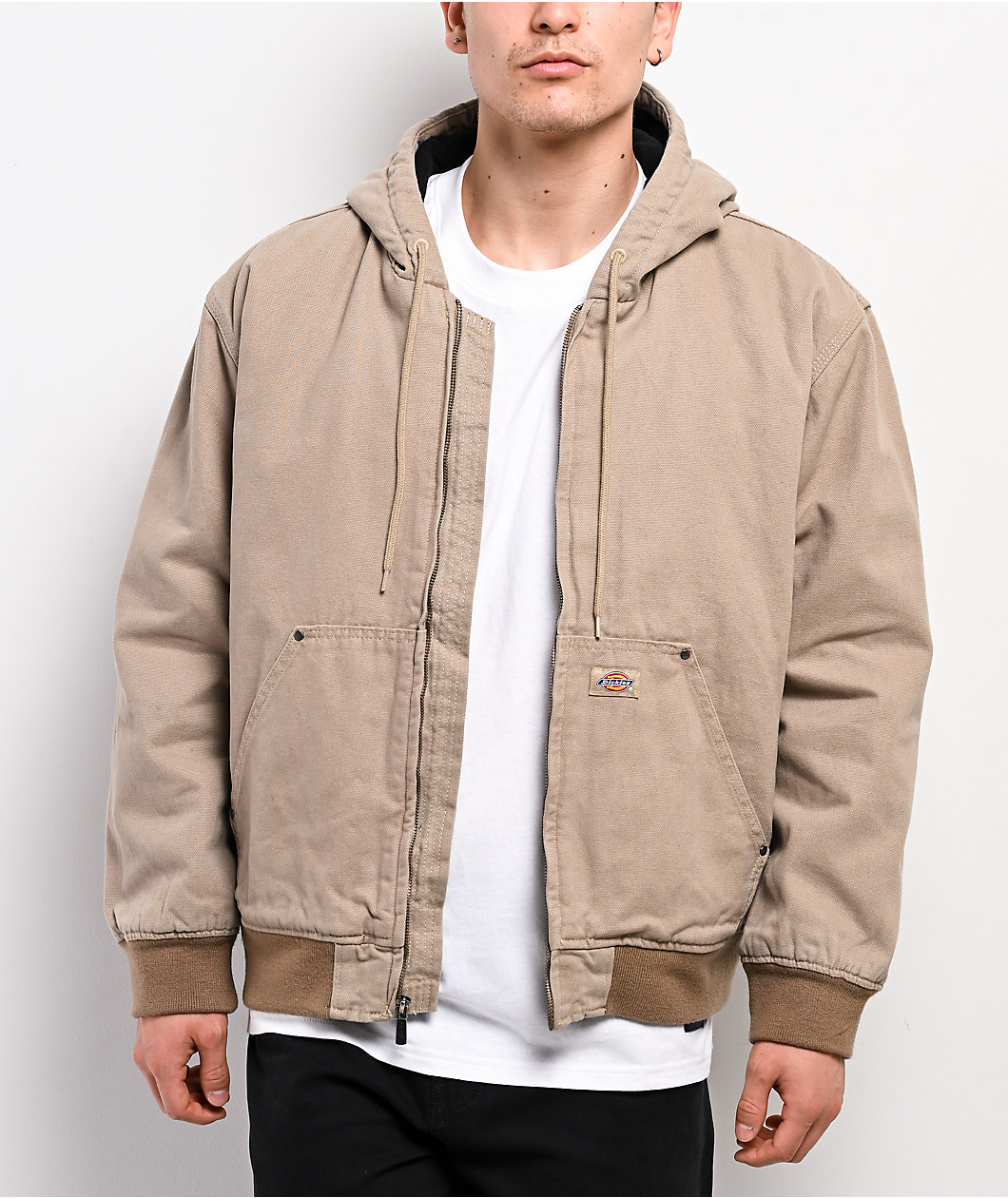 Dickies Hilham Beige Hooded Canvas Jacket