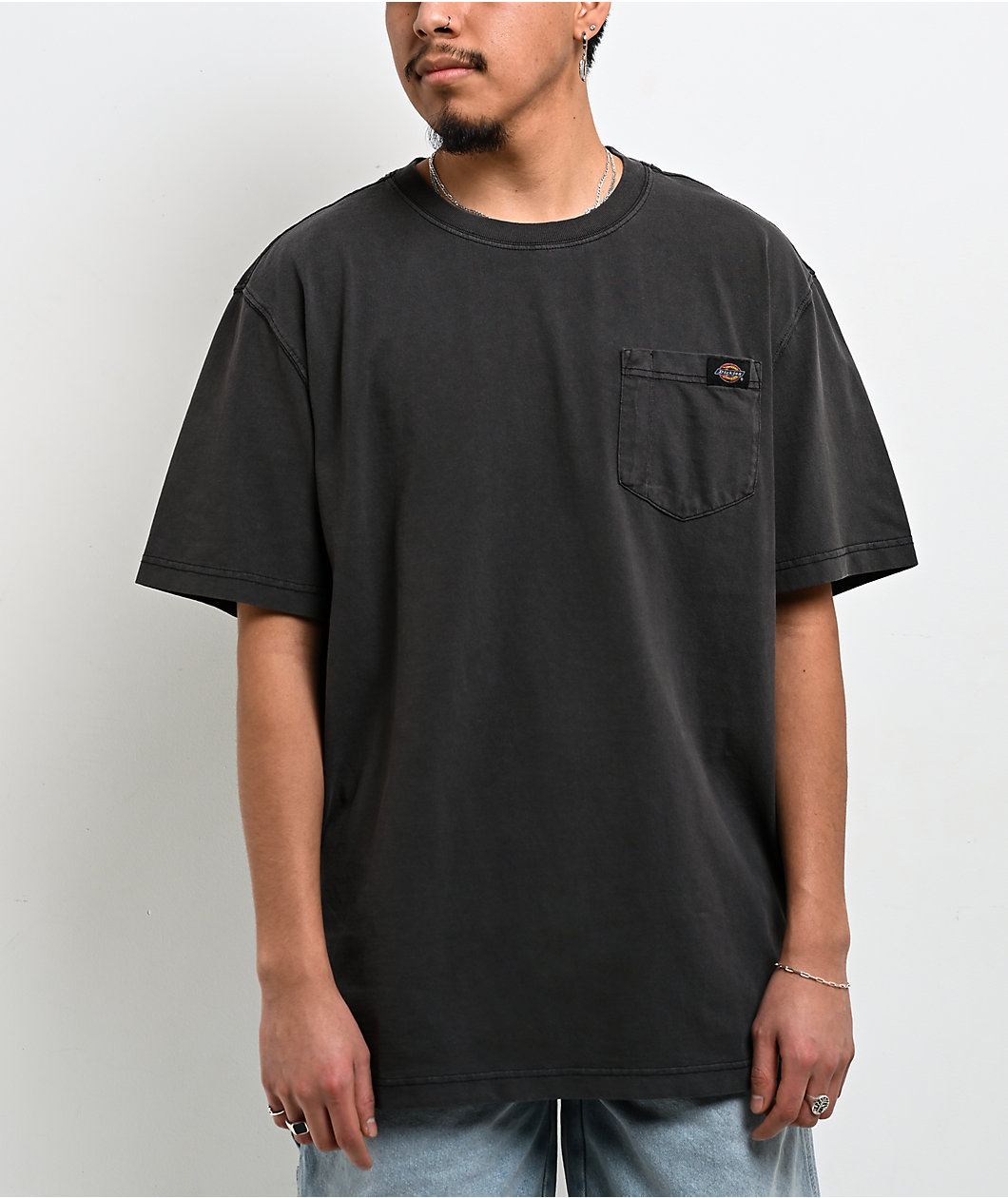 Dickies Pigment Dye Black Heavyweight Pocket T-Shirt