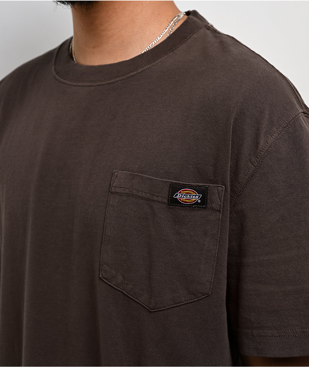 Dickies Pigment Dye Brown Heavyweight Pocket T-Shirt