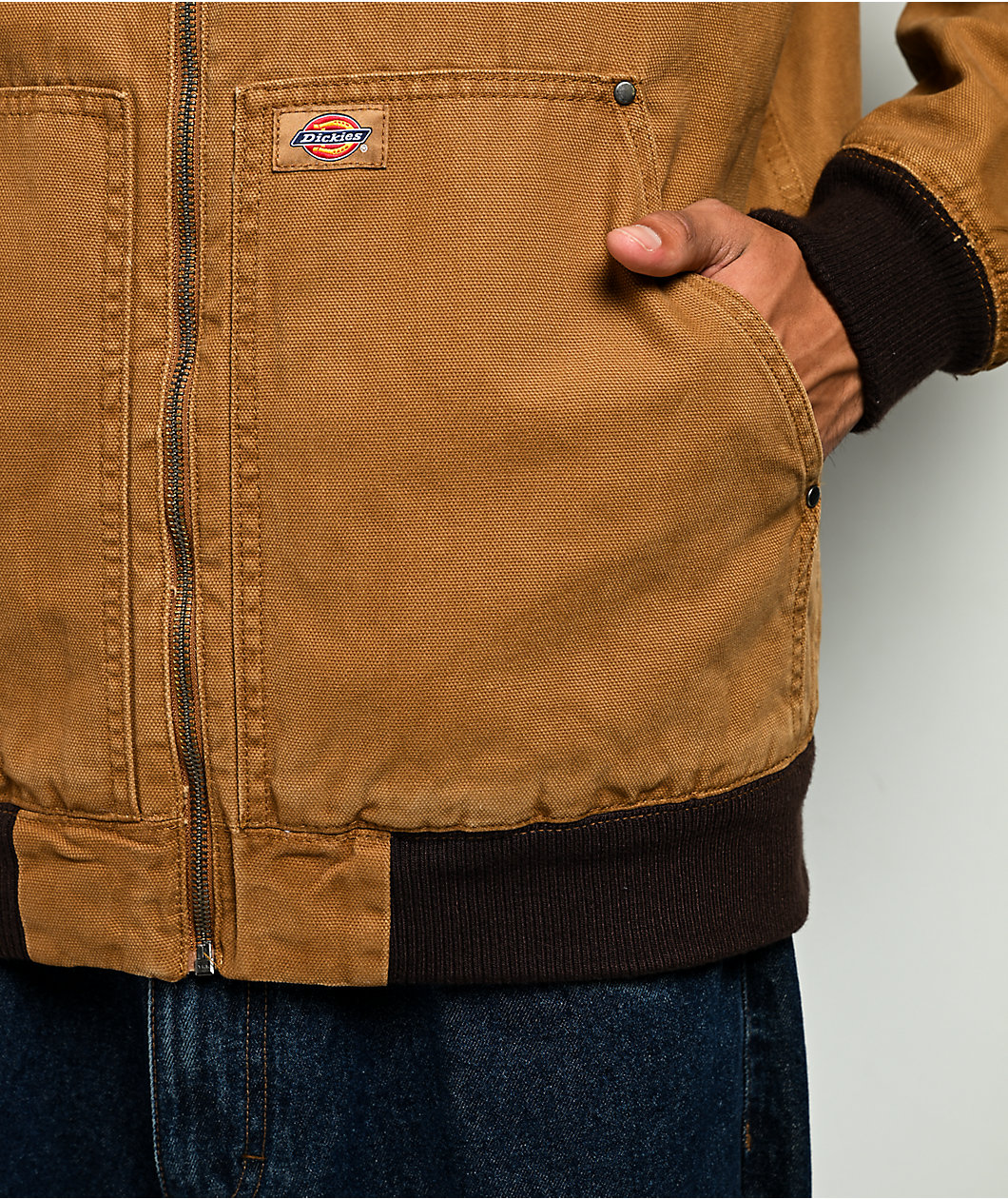 Dickies Stonewashed Duck Hooded Bomber Jacket