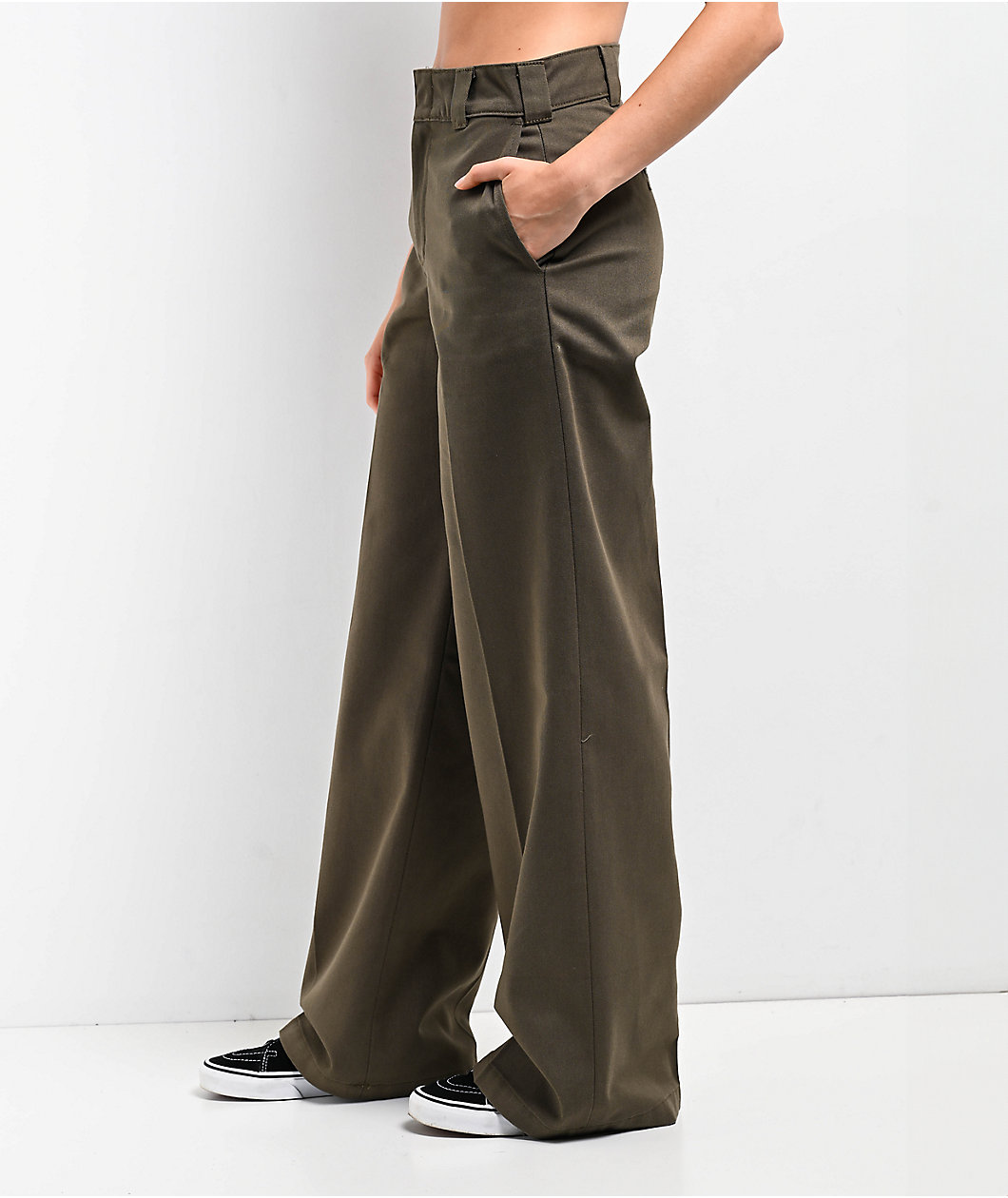 Dickies Wide Leg Military Green Work Pants