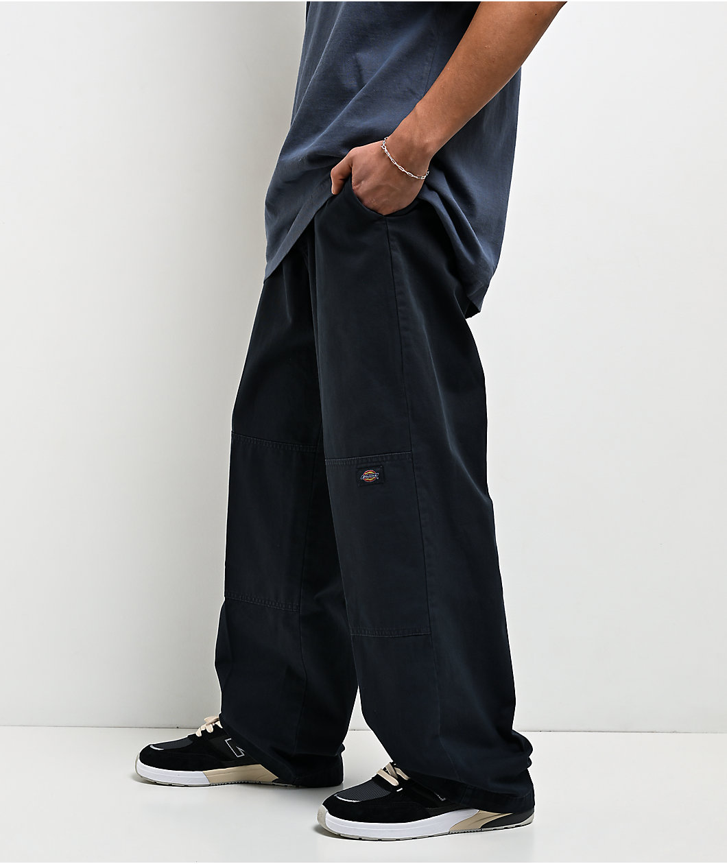 Dickies Worn-In Double Knee Navy Wash Work Pants