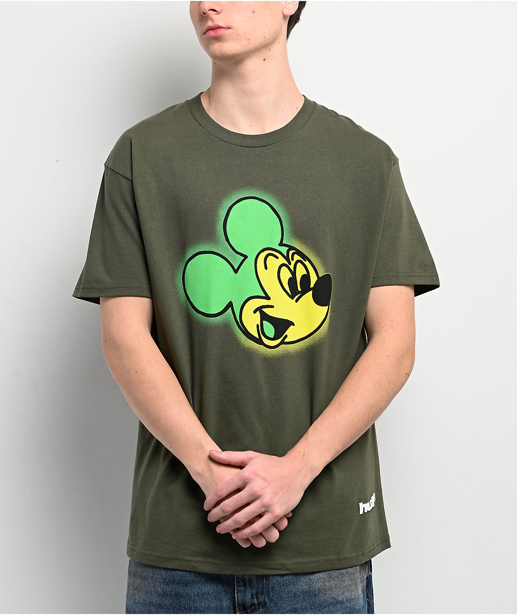 Disney x HUF Mickey Mouse Airbrush Green T-Shirt
