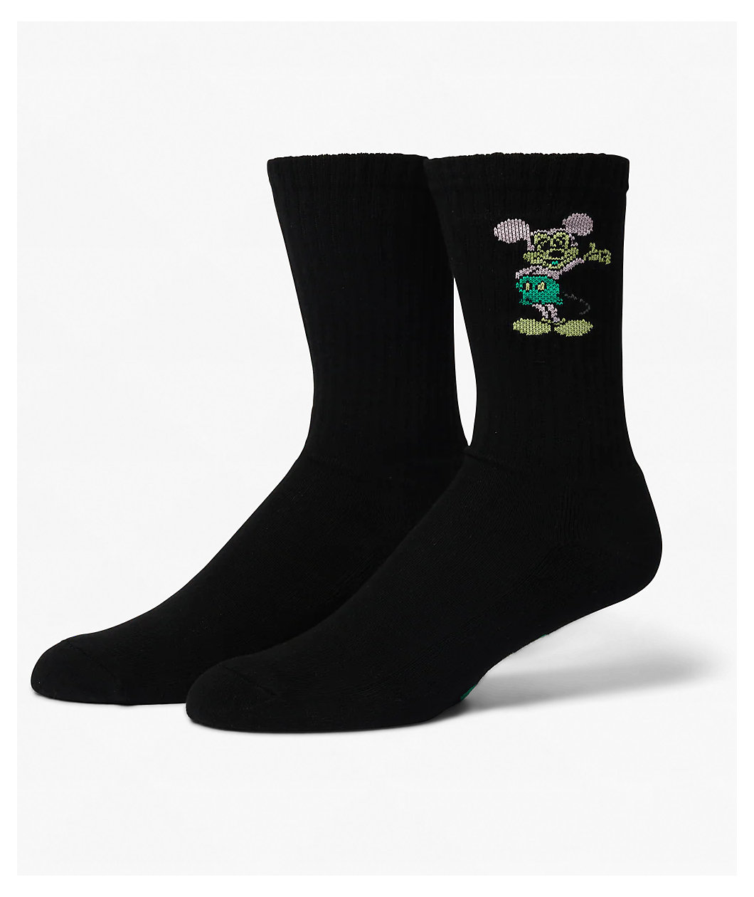 Disney x HUF Mickey Mouse Greetings Black Crew Socks