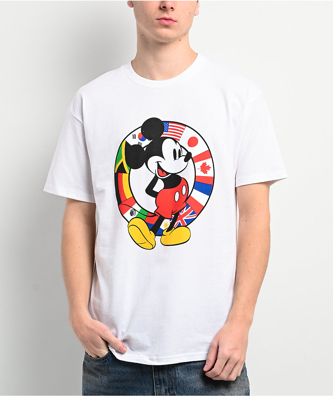 Disney x HUF Mickey Mouse Worldwide White T-Shirt