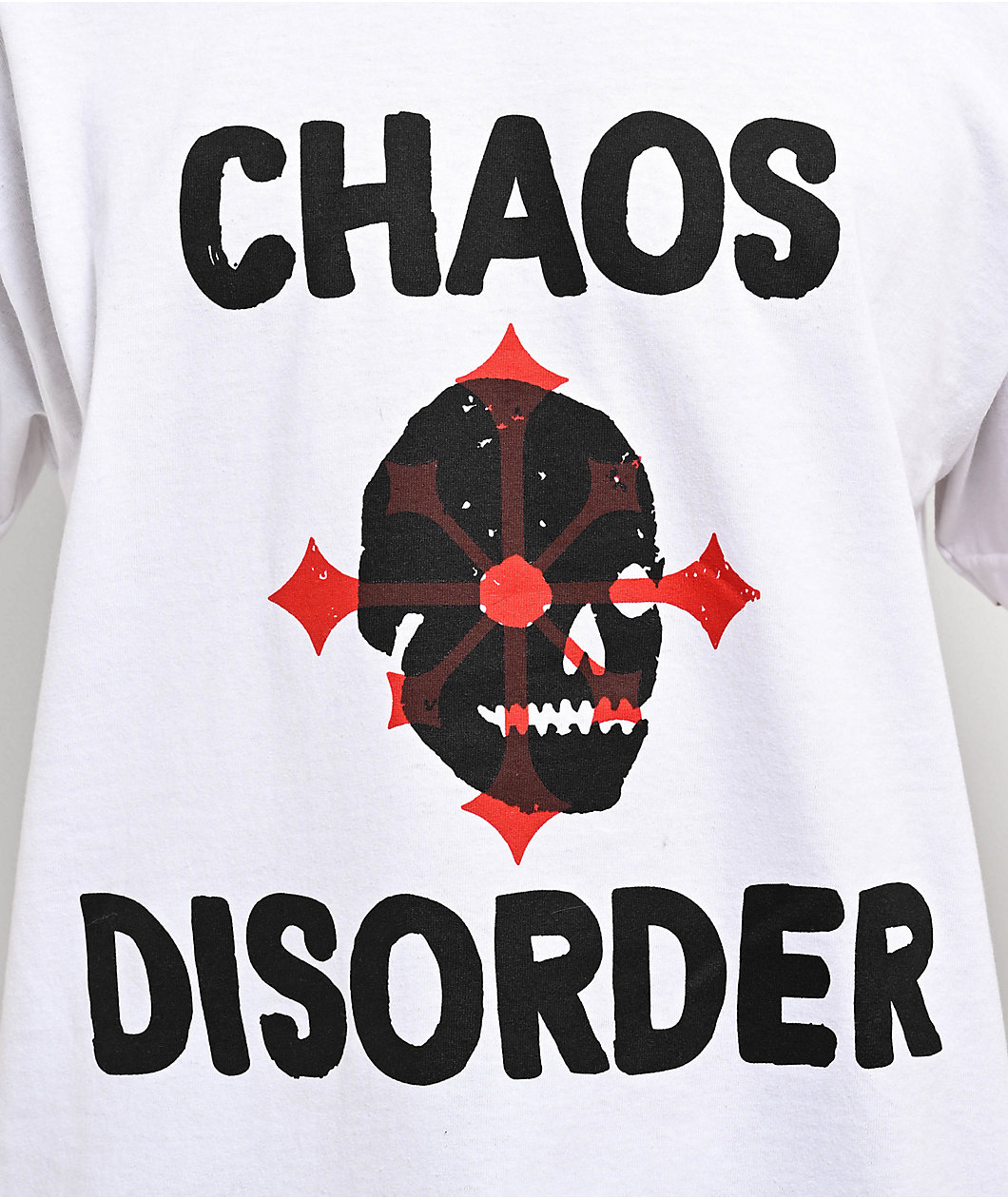 Disorder Chaos Skull White T-Shirt