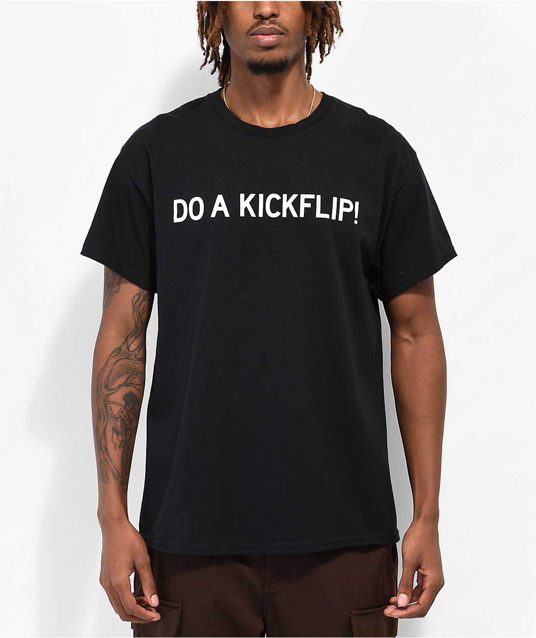 Do A Kickflip! Black T-Shirt