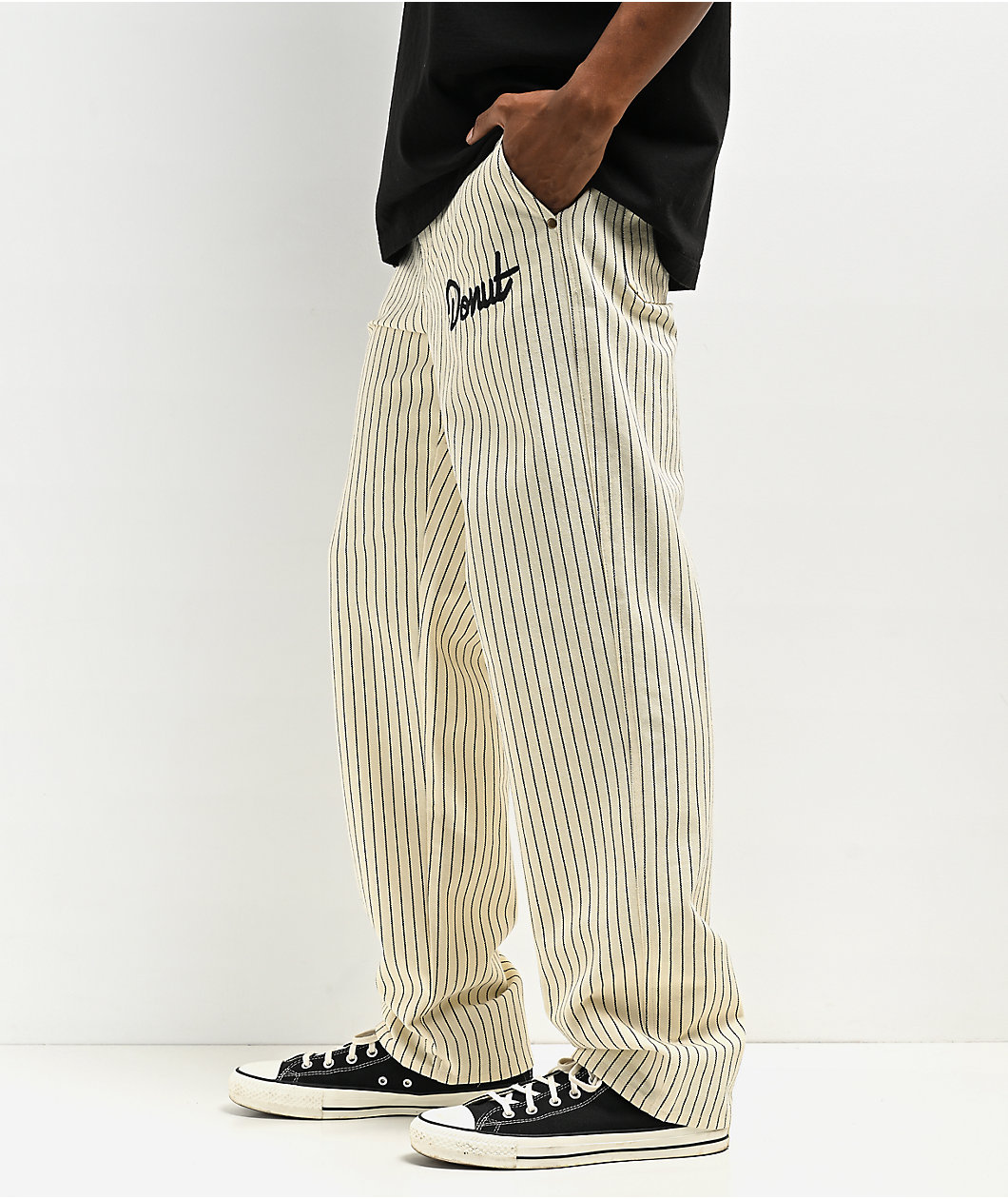 Donut Beige Pinstripe Work Pants