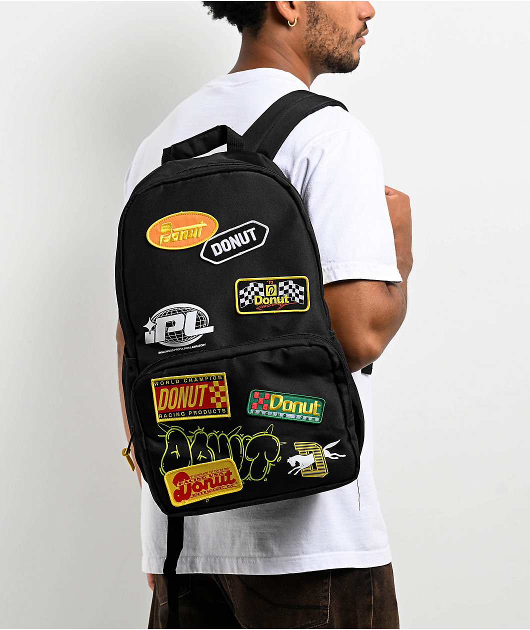 Donut Patch Black Backpack