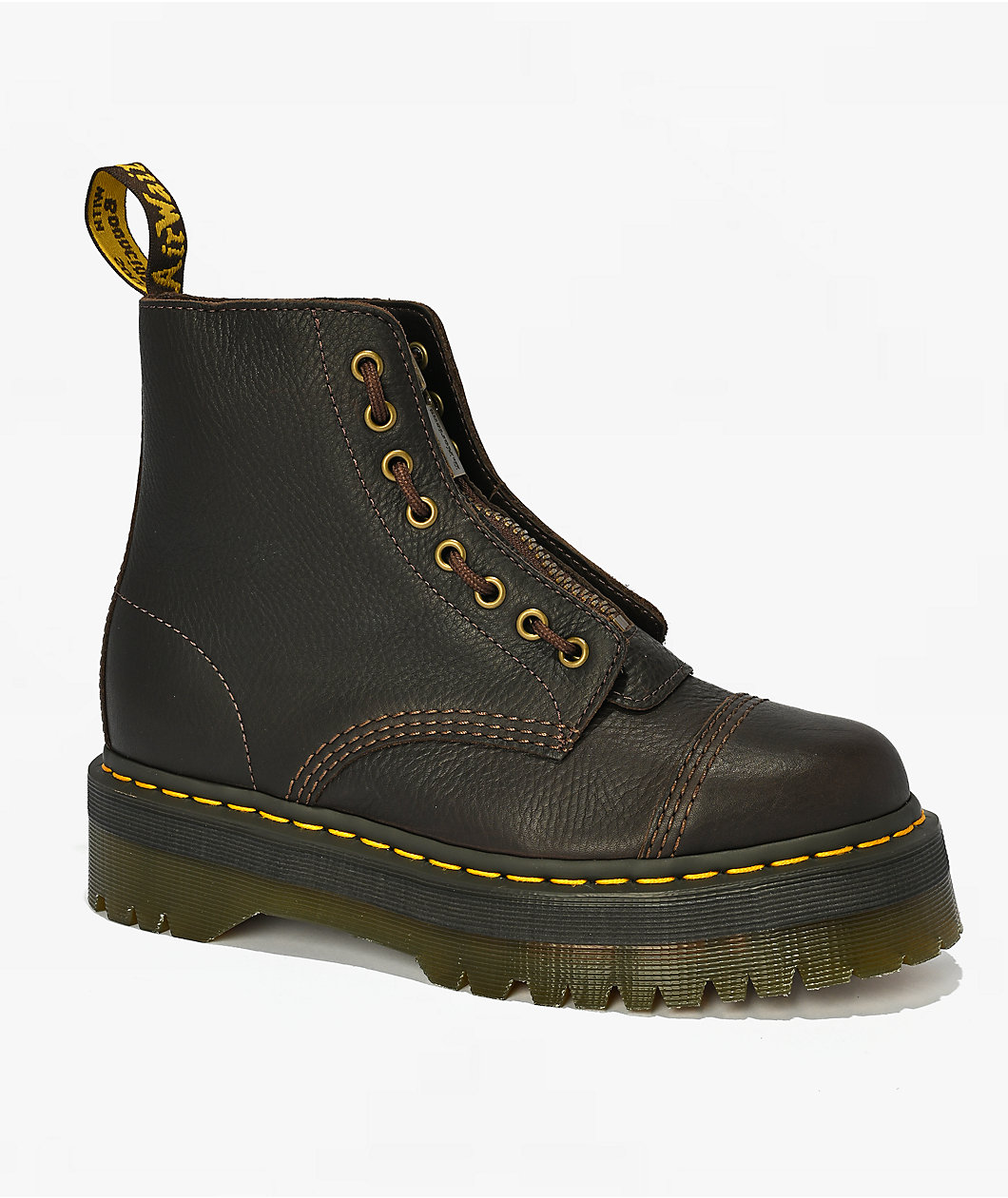 Dr. Martens Sinclair Crazy Horse Brown Leather Platform Boots
