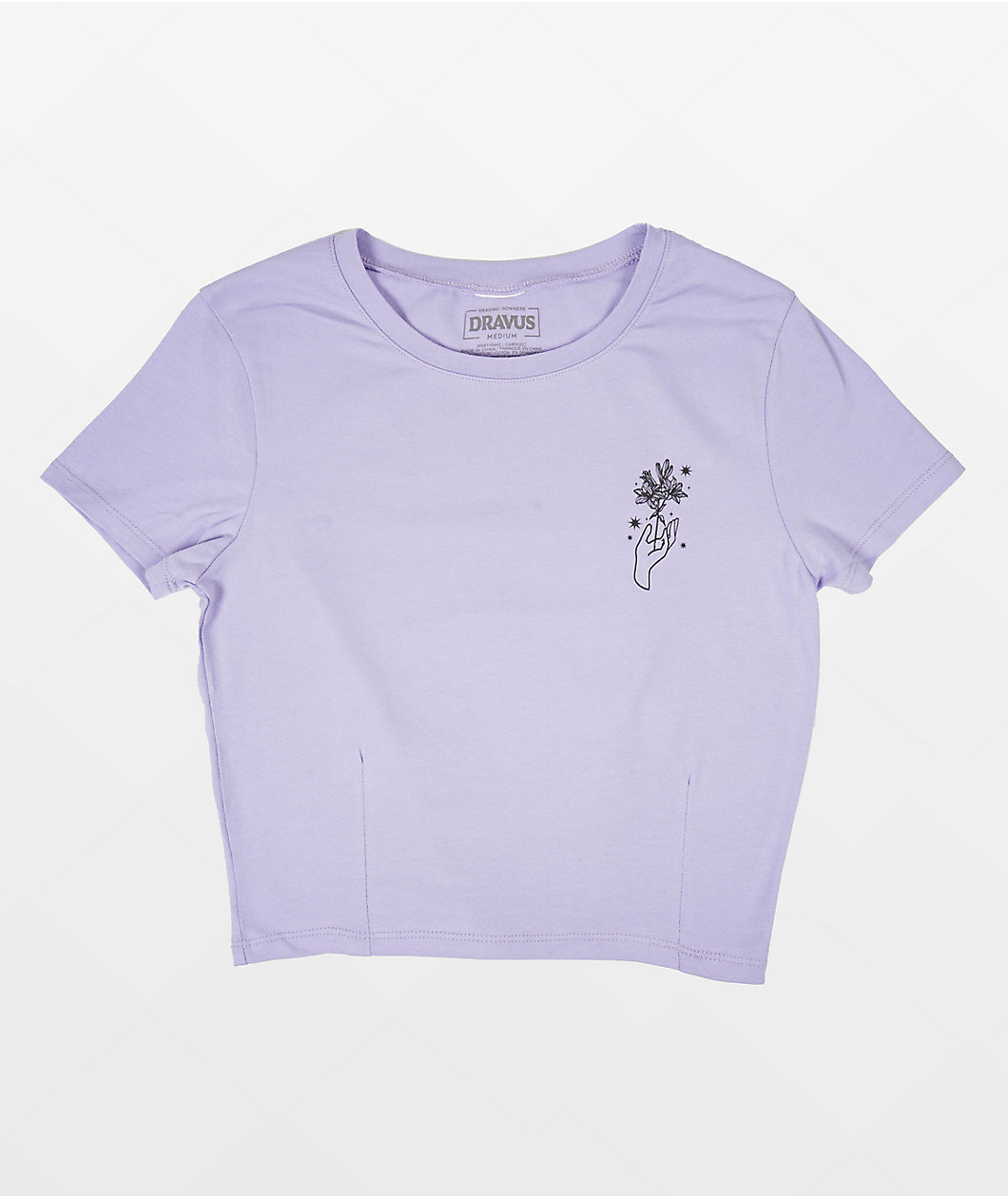 Dravus Bloom Handed Lavender Crop T-Shirt