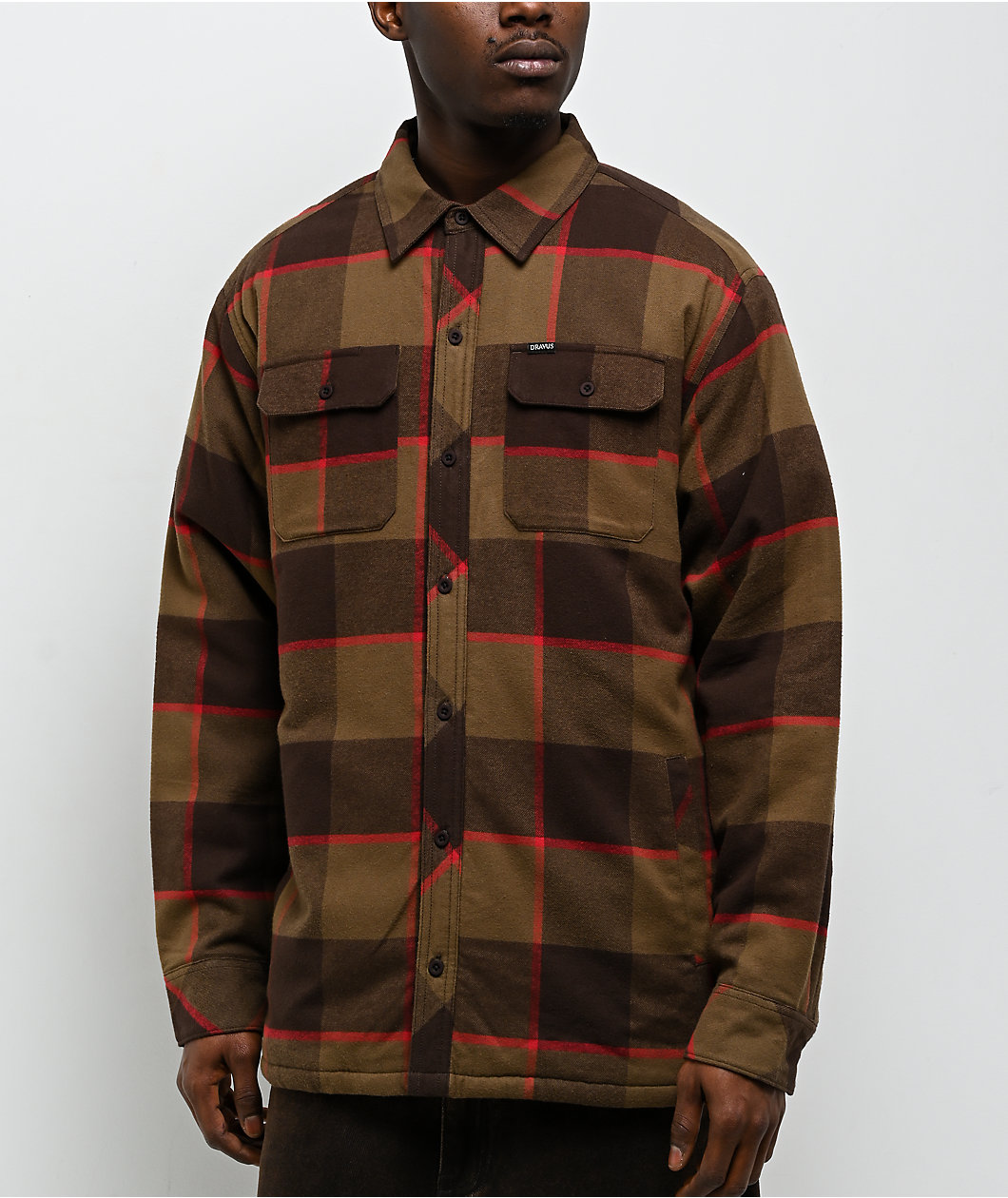 Dravus Brown Sherpa Flannel Jacket