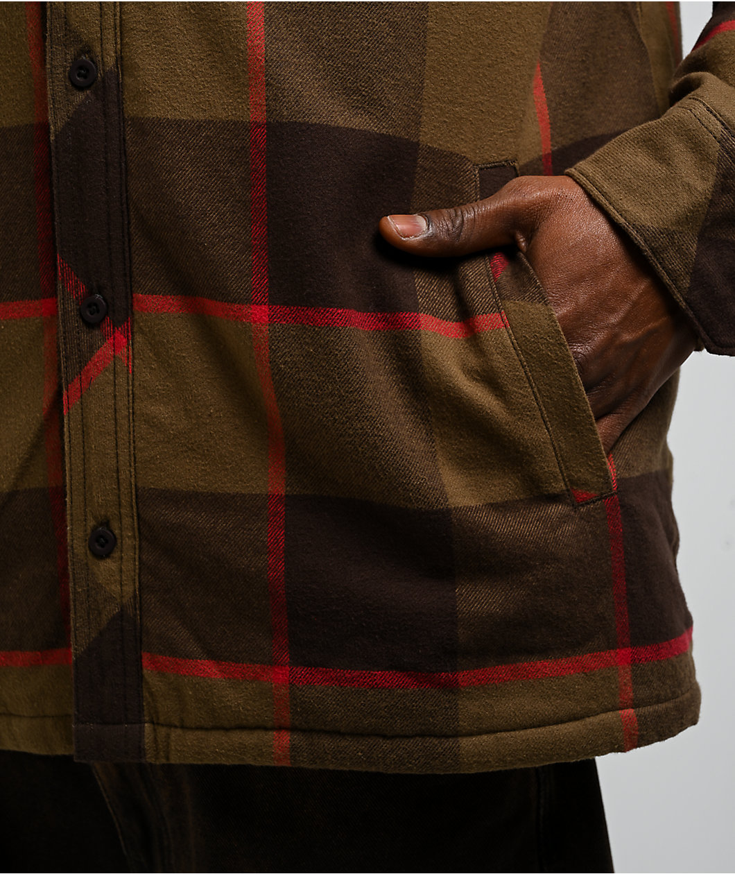 Dravus Brown Sherpa Flannel Jacket
