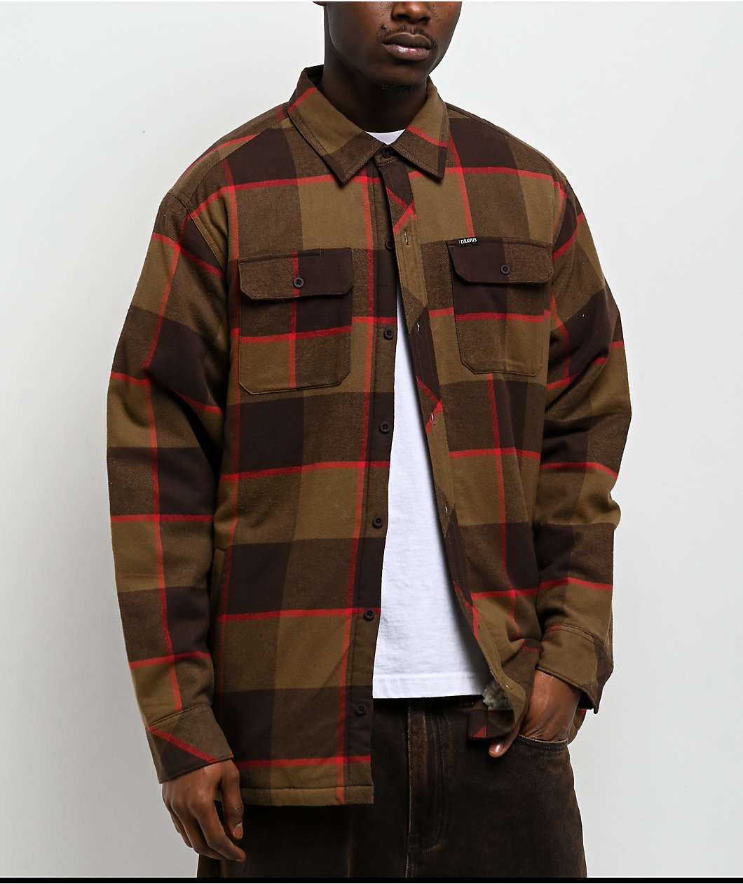 Dravus Brown Sherpa Flannel Jacket