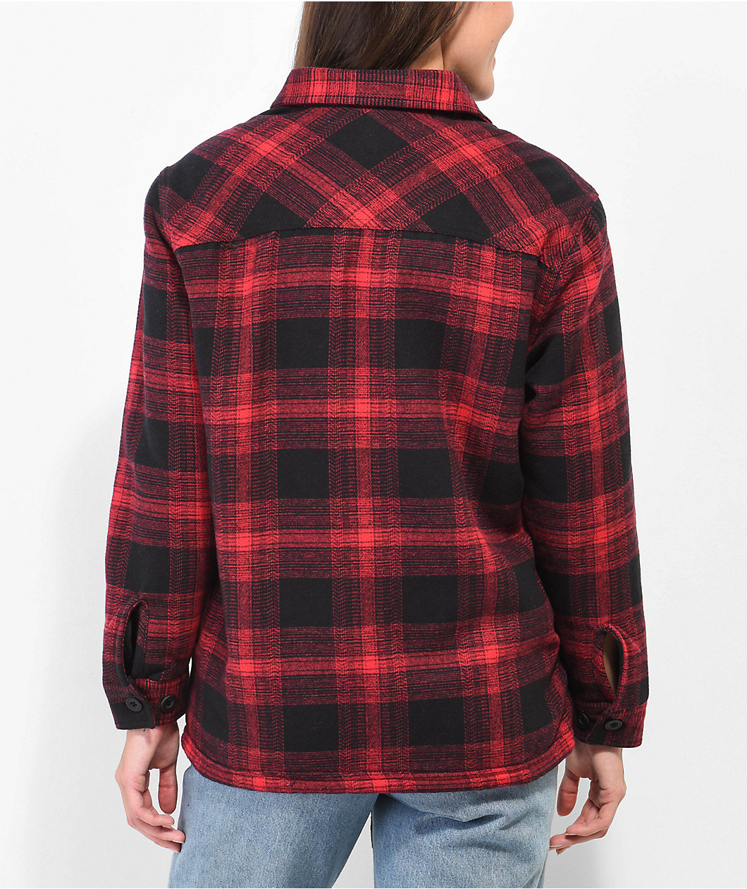 Dravus Cairn Red & Black Sherpa Flannel Shirt