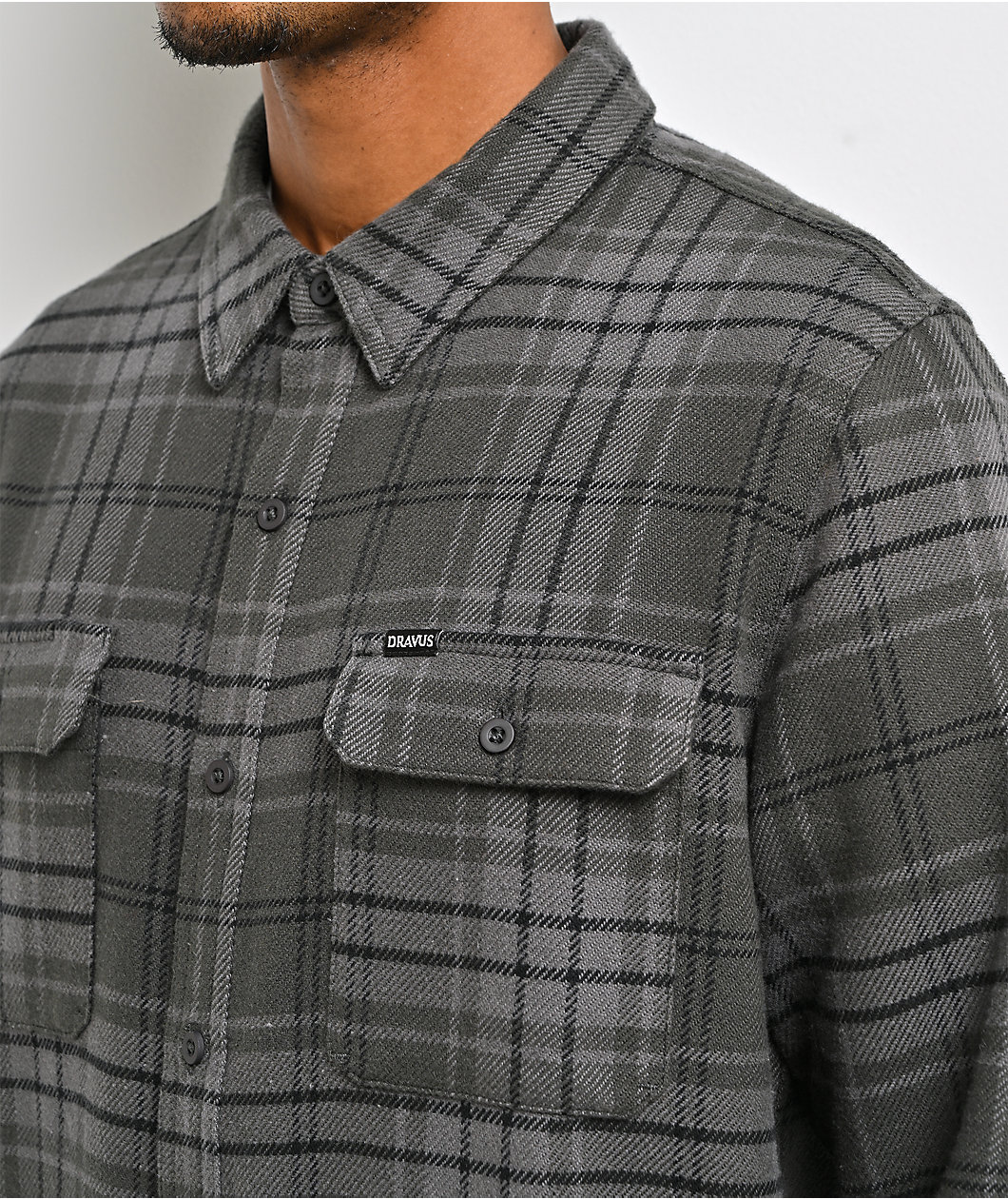 Dravus Essential Black & Grey Flannel Shirt