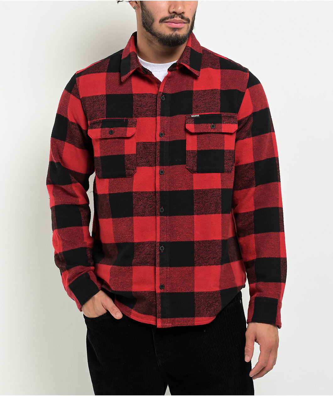 Dravus Essential Red and Black Flannel Shirt