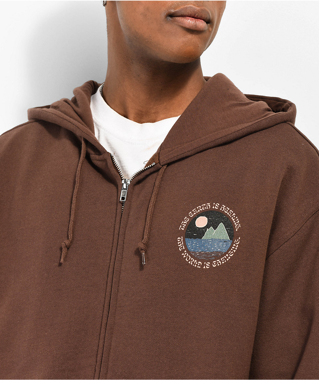 Dravus Healing Earth Brown Zip Hoodie