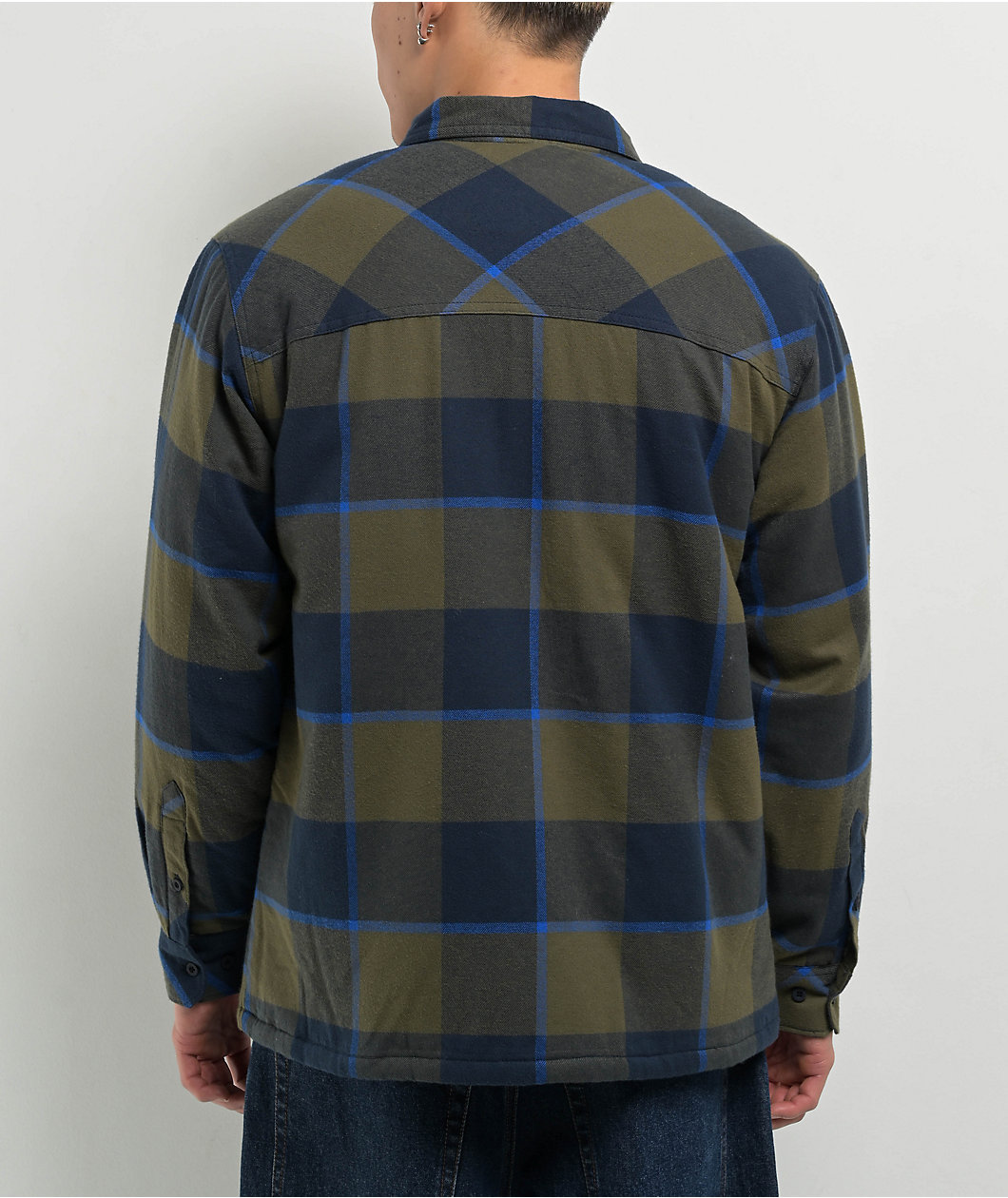 Dravus Navy Flannel Sherpa Jacket