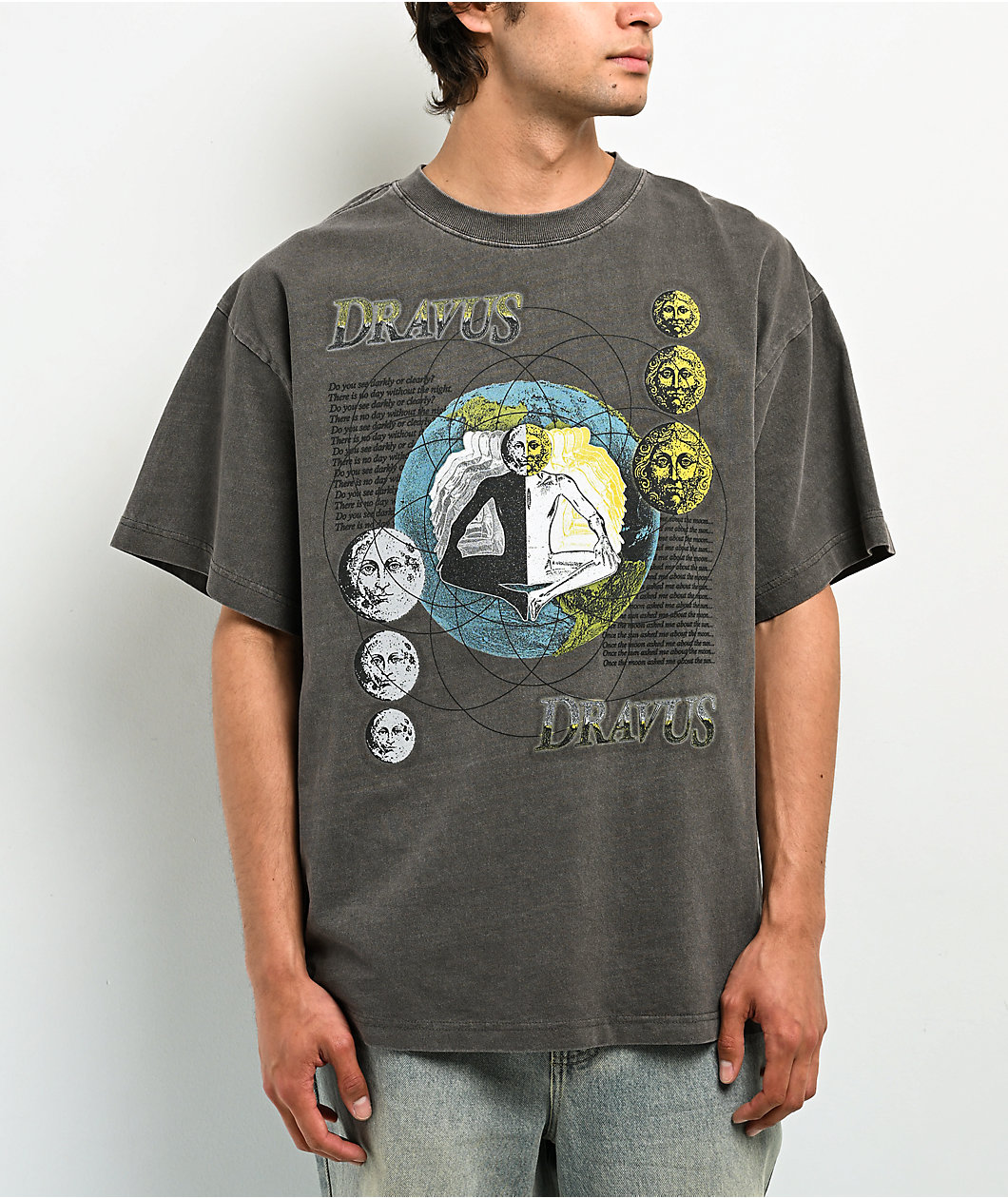 Dravus Neerie Grey Wash Boxy T-Shirt
