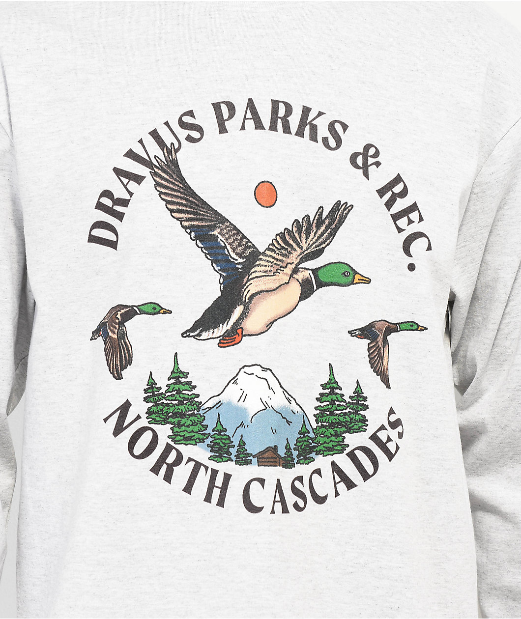 Dravus Parks & Rec Grey Long Sleeve T-Shirt