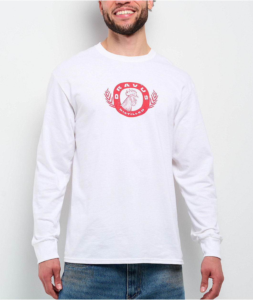 Dravus Pecking Order White Long Sleeve T-Shirt