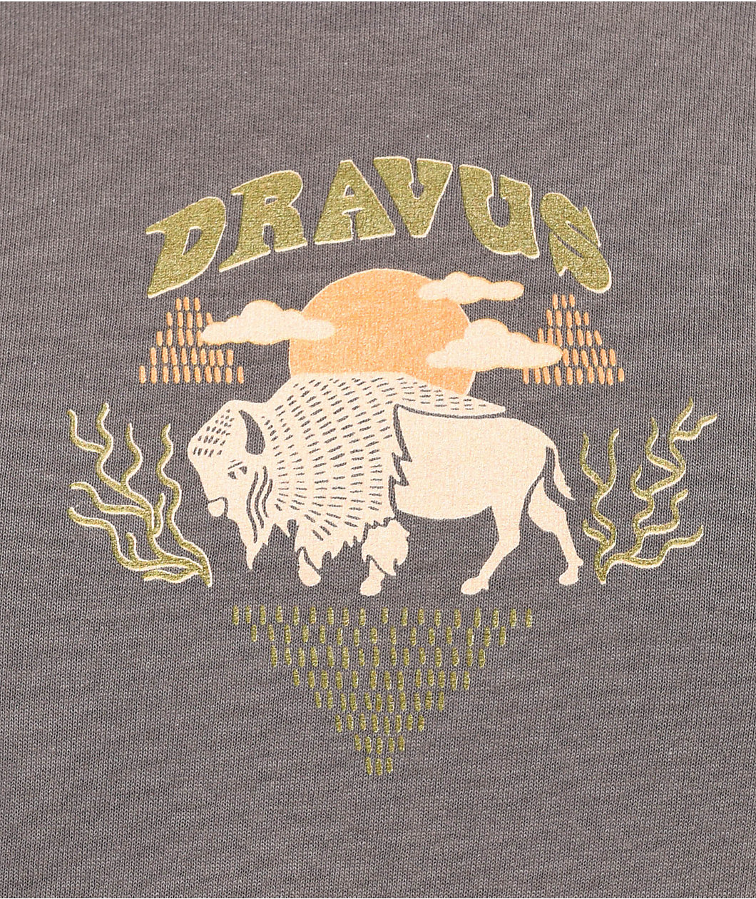 Dravus The Buffalo Charcoal Grey Long Sleeve T-Shirt