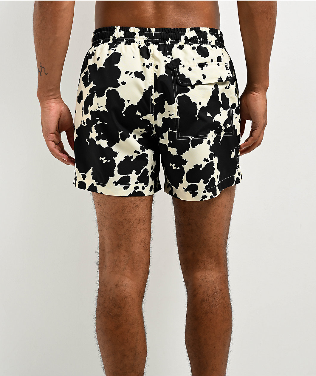 Duvin Cow Print Black & White Board Short