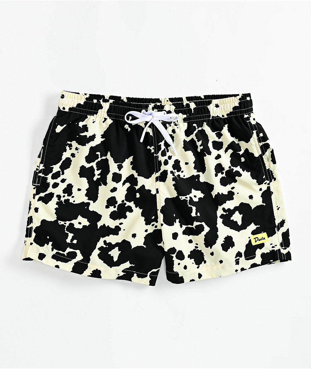 Duvin Cow Print Black & White Board Short