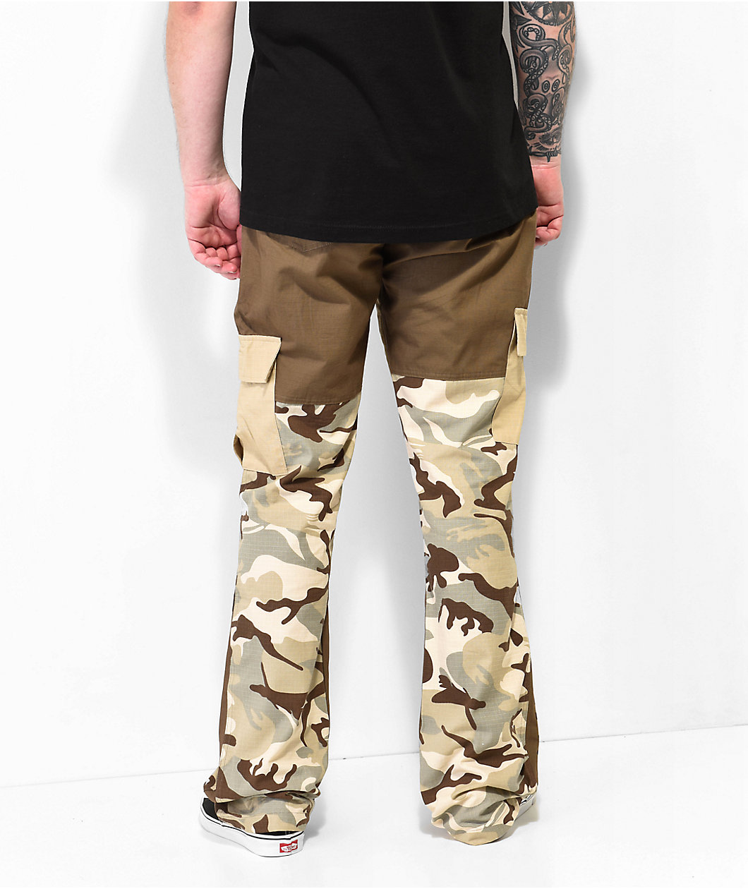 EPTM Easy Brown Cargo Flare Pants