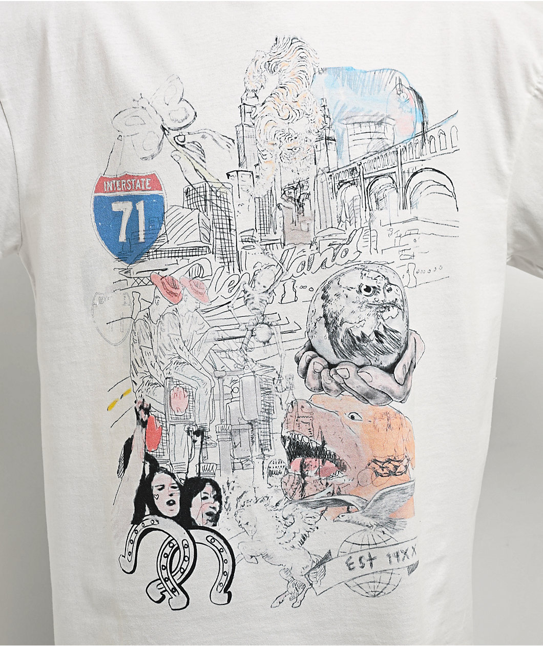 EST 19XX Cleveland Collage White T-Shirt