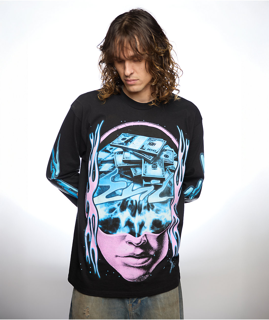 EVIL VICE Money Black Long Sleeve T-Shirt