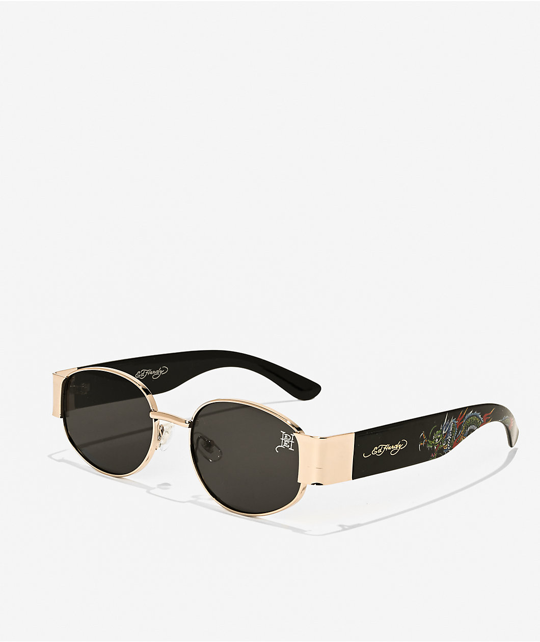 Ed Hardy Hokusai Black Rectangle Sunglasses | Liberty Center