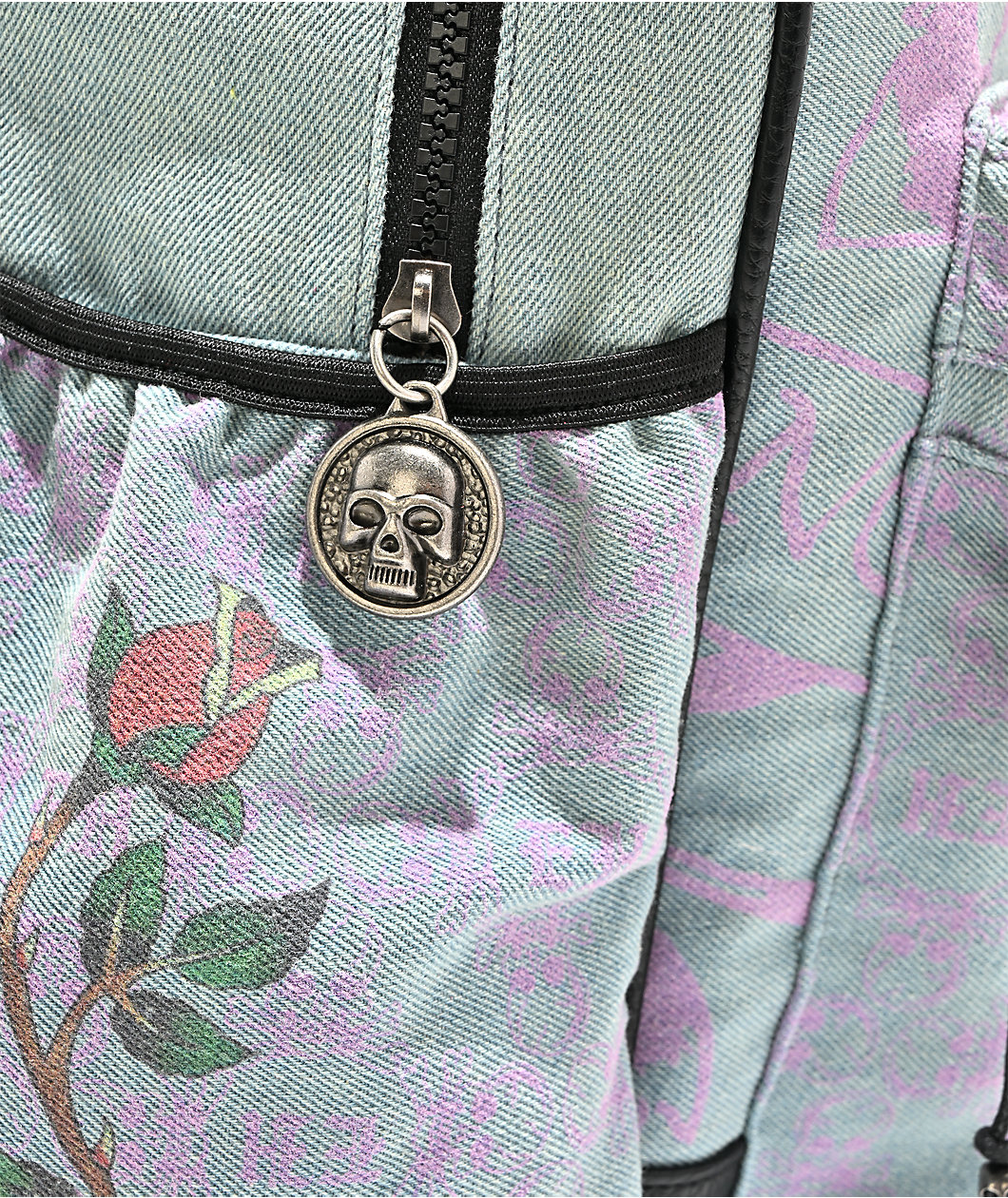 Ed Hardy Arden Denim Blue Backpack