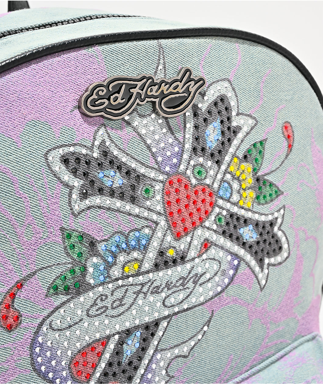 Ed Hardy Arden Denim Blue Backpack