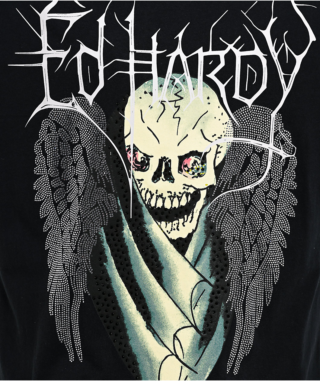 Ed Hardy Bat Skull Black T-Shirt