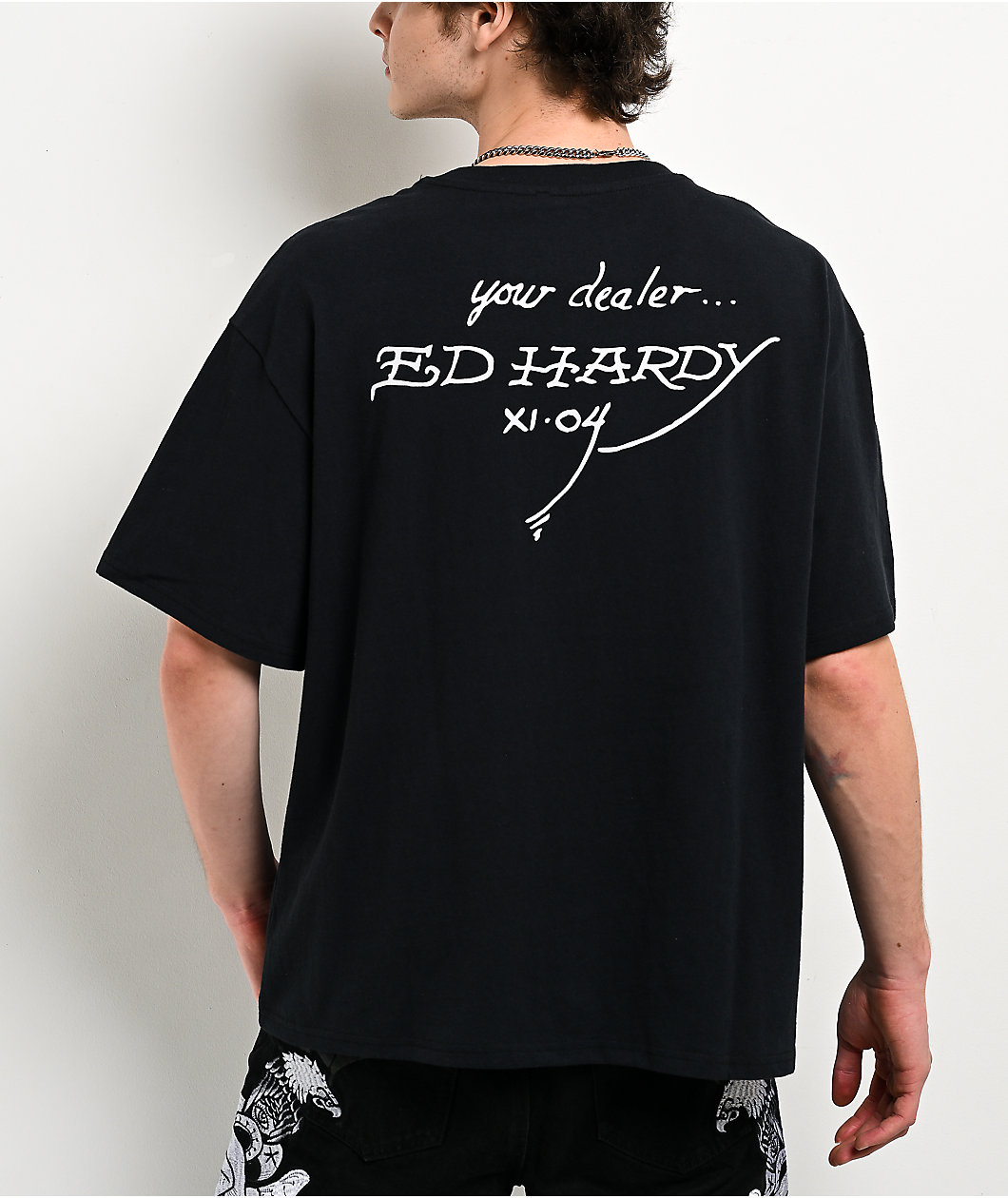 Ed Hardy Bat Skull Black T-Shirt