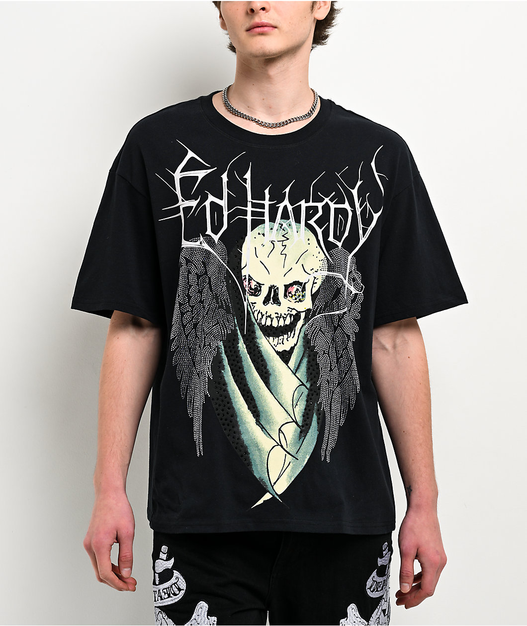 Ed Hardy Bat Skull Black T-Shirt