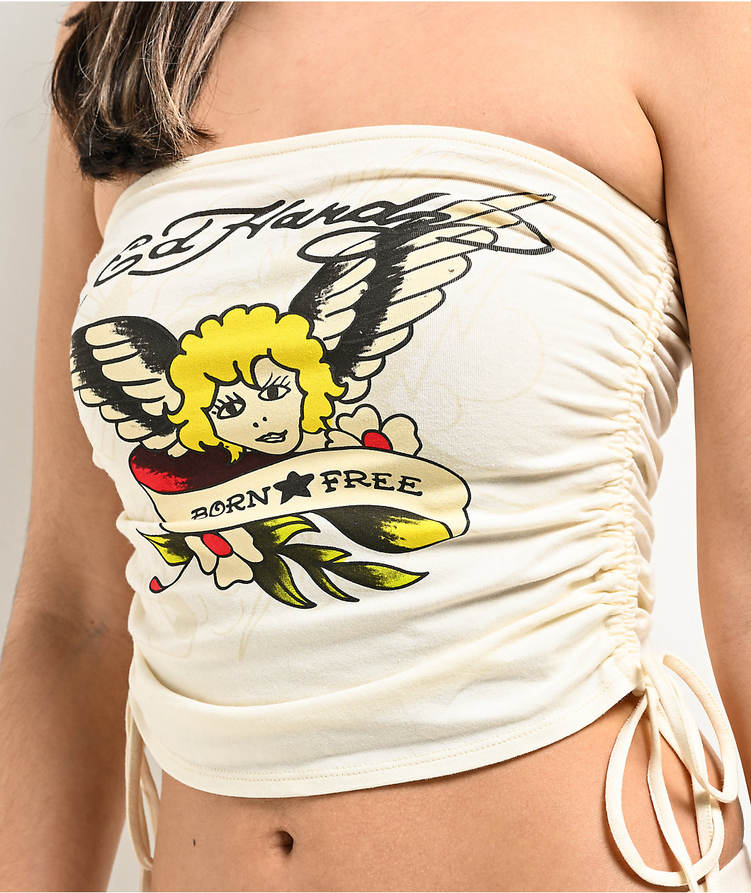 Ed Hardy Cherubs White Tube Top