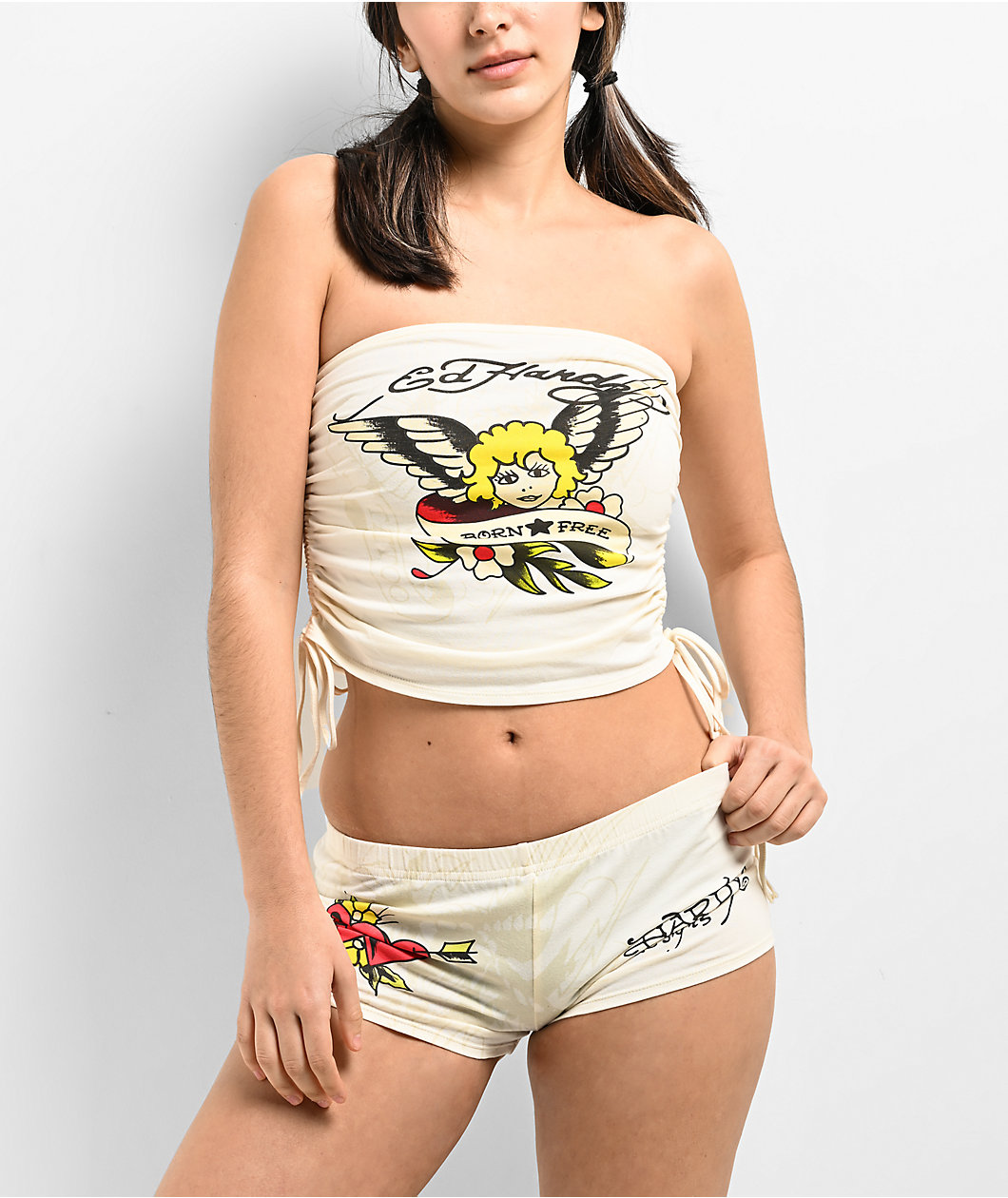 Ed Hardy Cherubs White Tube Top